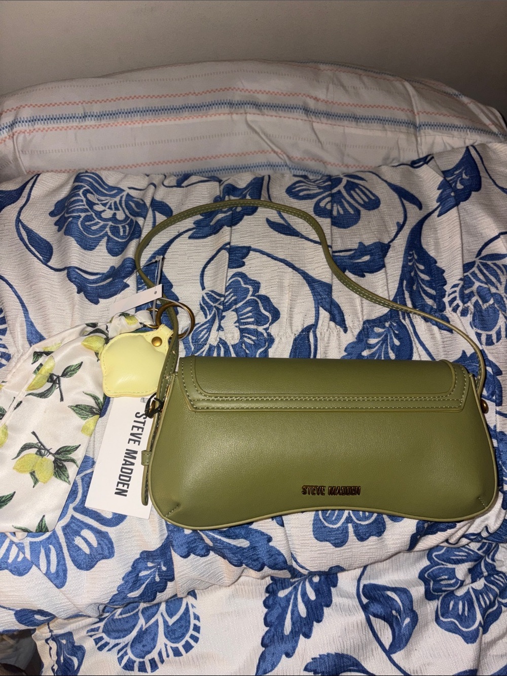 Steve Madden Olive Green Leather Shoulder Bag